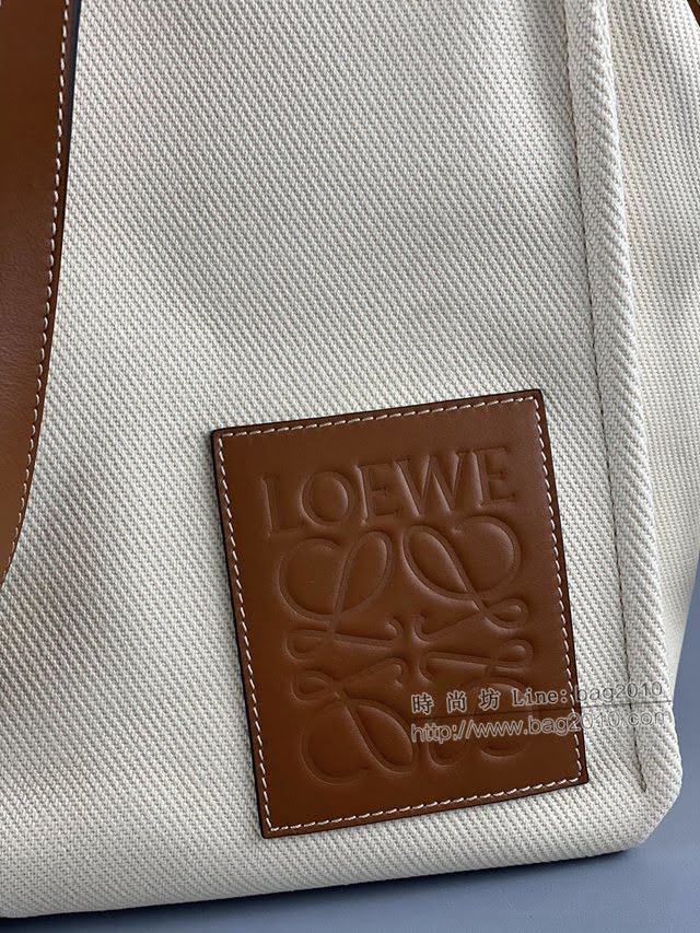 LOEWE包包 羅意威大號cushion tote白布包 羅意威綁繩式托特包 3054  tcl1429